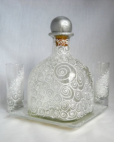Painted decanter set by SkySpiritStudios