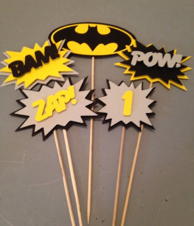 Retro Batman cake toppers by InspiredByLilyMarie