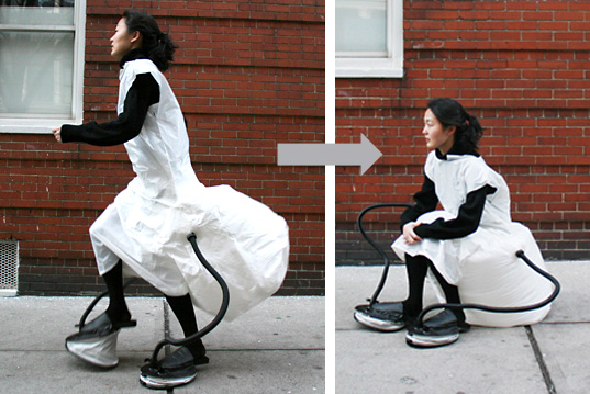 Inflatable wearable chair by JooYoun Paek because my butt isn't big enough already