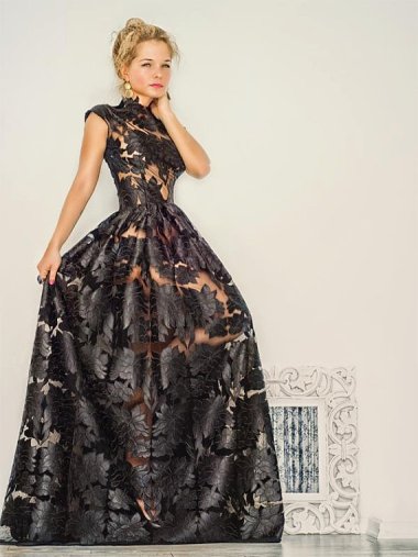 Peek-a-boo lace gown by NelliUzun