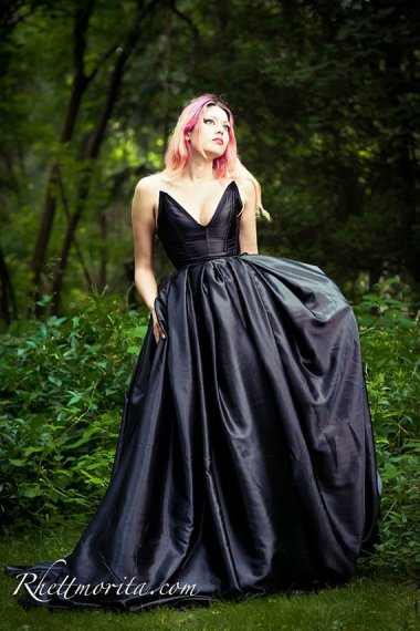 Custom-made satin gown by LadyVioletDesigns