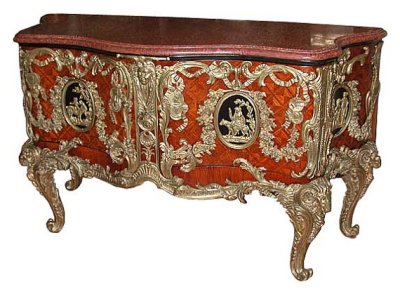 Sheesh. 18th Century French Cabinet With Bronze Trim (which should have been set on fire as a public service centuries ago). $60K by AntiquarianTraders