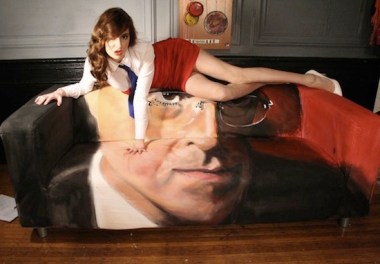 Here's your big chance to sit on Stephen Colbert's face. For $27,200, you could be the proud owner of this Steven Colbert couch, which actually has its own video. By MattCharlan