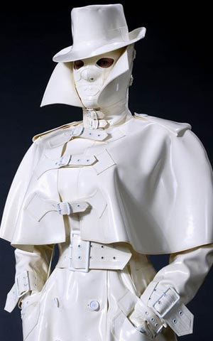 Wonderfully weird fetish costume by HouseOfHarlot. If someone asked me what I was dressed as, I would just say Barbra Streisand.