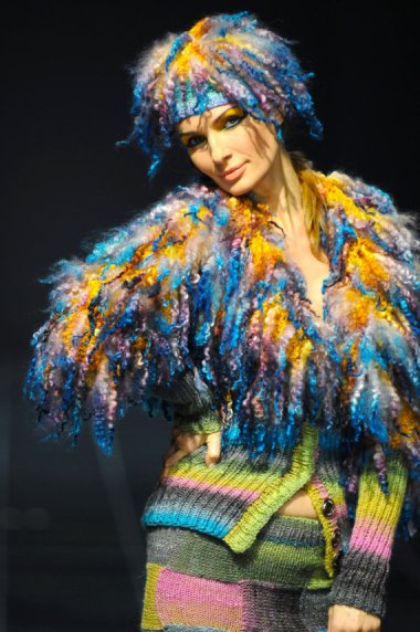 It's hard to know whether this is intentionally a costume or just an extreme case of knit-mania, but either way, yike. By AnnaLesnikova, whose store is filled with items this ugly