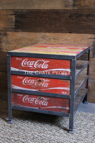 Awesome side table made of old wooden crates by FoundInAttic
