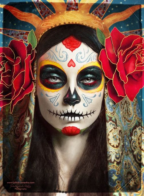 Calavera sugar skull makeup for Mexican Day of the Dead