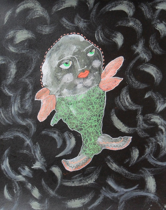 Category: drawings. Inspiration: fish, mother in law.Suggested title: I told her to marry the lawyer.