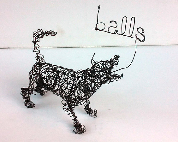 Category: animal sculptures. Inspiration: neutered dog.Suggested title: Wishful thinking.