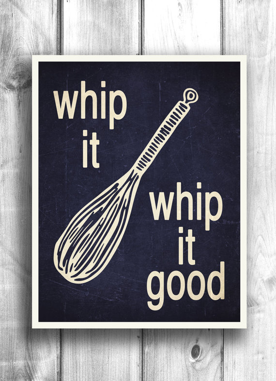 Category: text art. Inspiration: kitchen accessories, the eighties.Suggested title: Whisk-y business
