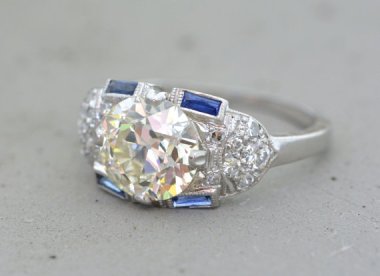 Let's start with a goodie. Here's an Edwardian engagement ring sold by PebbleAndPolish