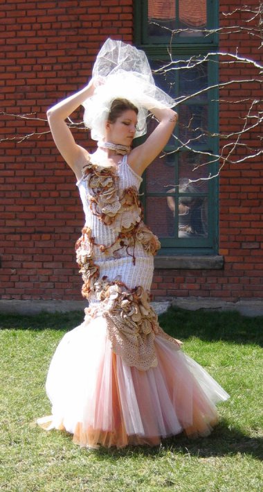 I expected that searching for wedding and crochet would turn up something special, but I was unprepared for this, um, vision by TranscendentBird.