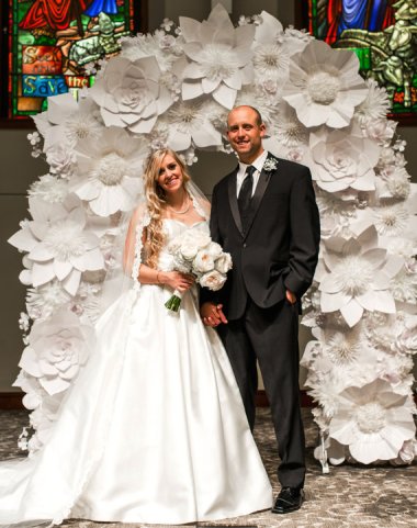 Not only is this paper wedding arch hideous, it's also too short! By BlomesPaperie, who should go back and re-watch Spinal Tap.