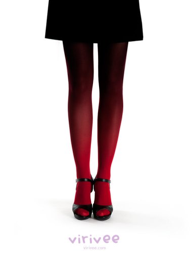 These wonderful ombre tights are much more my speed (and less likely to cause blood loss). By Virivee