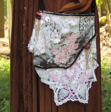 Who wouldn't love to carry around a purse made of doilies and used unmentionables? By AllThingsOldAreNew