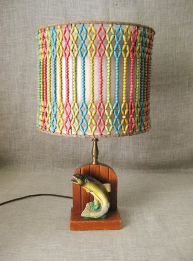 I went looking for the ugliest vintage lamp on Etsy, and when I saw this thing, I stopped looking. $85 "Rustic" fish lamp sold by WilShepherd