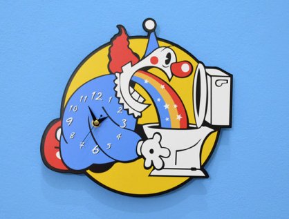 Hey, kids, what time is it? Time to throw this clock into a wood chipper, that's what damned time it is. By SolPixieDust