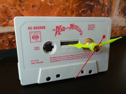 Interesting idea, crap execution. War of the Worlds Cassette Clock by WhenTheMusicsOver