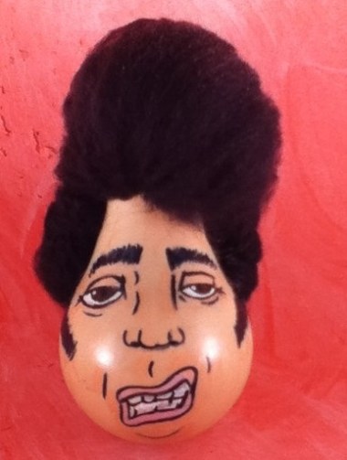 Upcycled light bulb ornament Elvis has left the building. By Longhare9