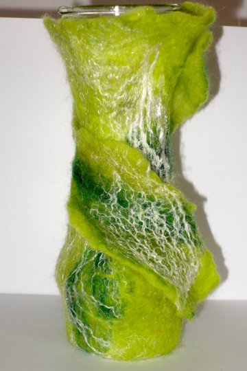 Green felted vase. What? Why??? By LiveInFelt