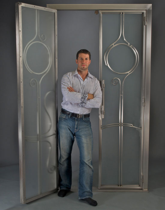 Salmon Studios  And no, there weren't any pictures of the doors without the guy in it.