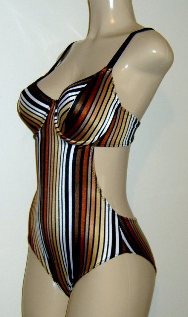 As relatively-conservative one-piece bathing suits go, I think this one is pretty wonderful! By Mirasol Swimwear
