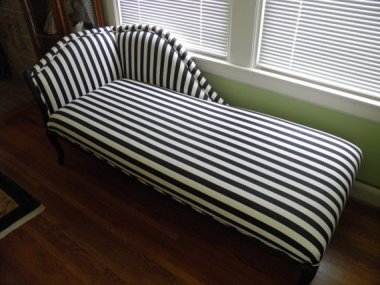 All really fancy bathrooms need a fainting couch. By VeryFrenchByDesign