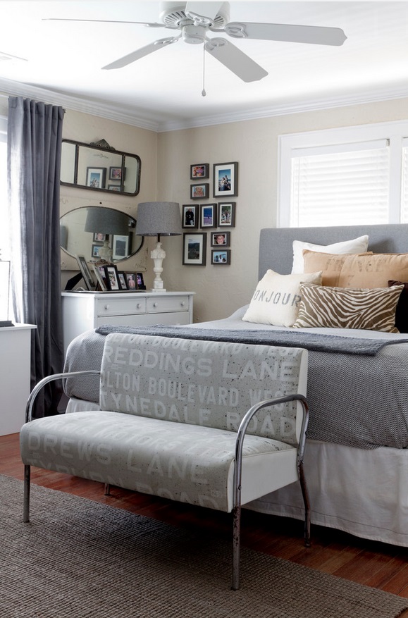 Grey and cream bedroom by Rikki Snyder