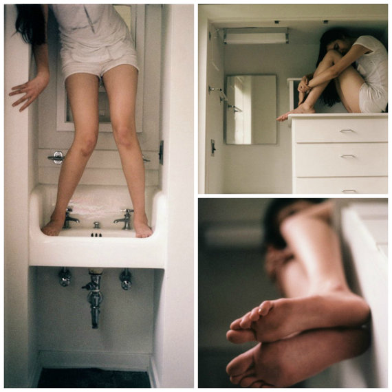 Category: Monochromatic. Sold by PhotosByArtofEntropy. Who wants pictures of this chick's dirty feet? And does her landlord know she's standing on the sink?