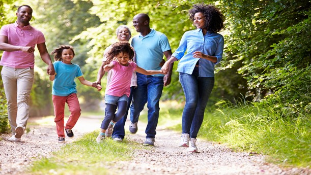To maintain a healthy lifestyle, the average family should schedule 2-3 jaunty romps through the woods each week. Experienced jaunty-rompers may wish to include tweens and aging in-laws for extra resistance. As always, take appropriate precautions by wearing pastel clothing and smiling like maniacs.
