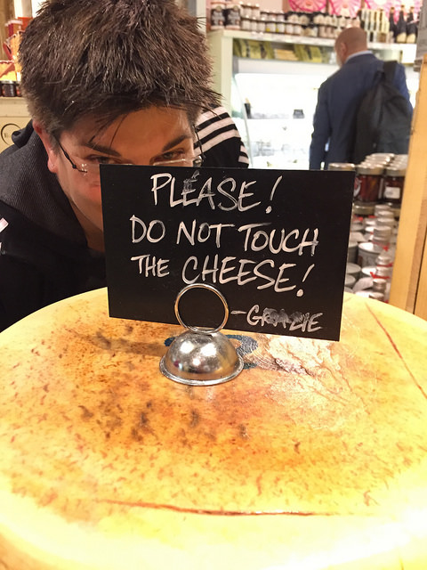 Beloved touching the cheese