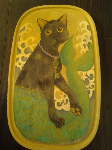 I really thought this was one search that wouldn't turn up any cat merch. I was wrong. Black cat mermaid by NicolaTurvilleArt