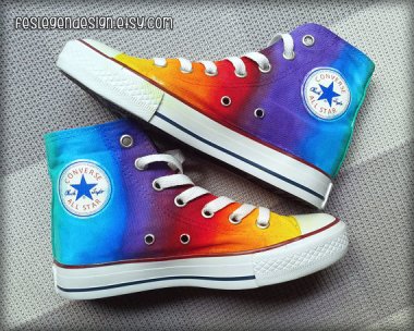 Custom-painted Converse high-tops by FeslegenDesign