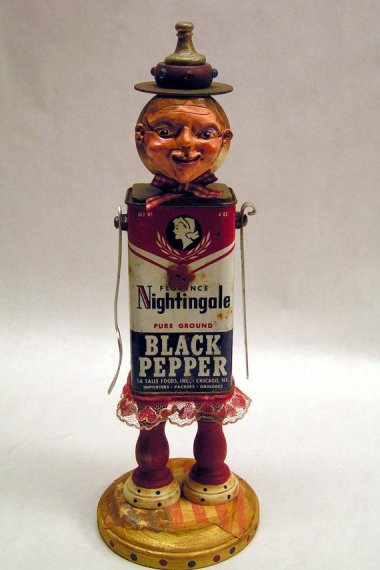 Black pepper doll with very patriotic red tutu. By MixedMediaMax