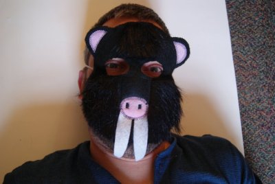 This mole mask is listed as a kid's birthday favor. What kid wants a mole-themed birthday party? By fAverittecreations