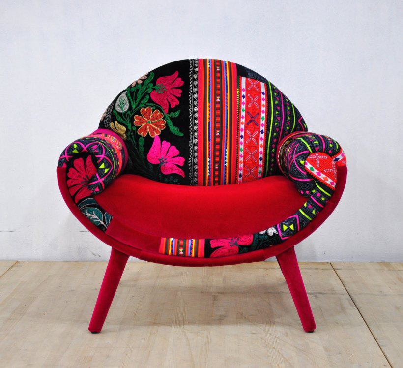 Smiley patchwork armchair