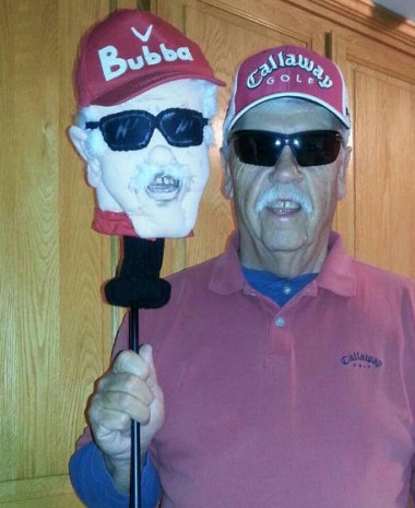 Have your very own head on a stick! Custom golf club cover by Puppetsinabag