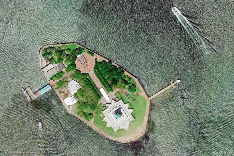 Liberty Island, New York City (via Google Earth View)