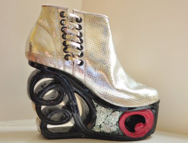 Elaborate and unwieldy as these look, I'd be willing to give them a try. By Fashion4Freedom who makes some really innovative, beautiful carved shoes
