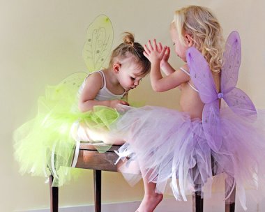 What's better than one little girl in a matching tutu and fairy wings? How about 10? This is a fantastic idea for a little kid party. They send you 10 different colors. By KadensCloset
