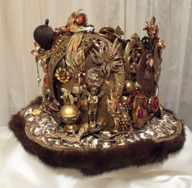 This hat looks like it should come with a bottle of Advil. $7,370.00 by HopscotchCouture