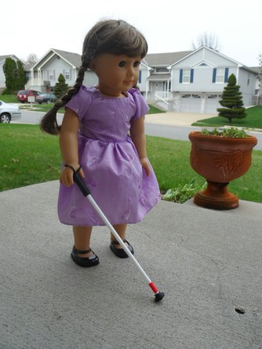 I am aware this doesn't really fit in with my theme, but it was so out there I couldn't resist. Blind cane for American Girl Doll. By CuteAsADaisy