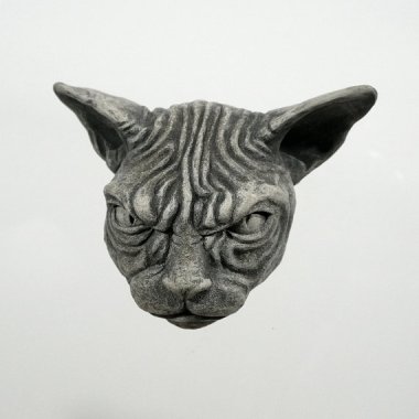 Sphynx cat head sculpture that will definitely not murder you in your sleep. By OlanderEarthworks