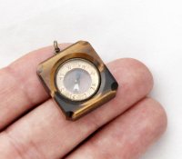 Rare Tiger Eye Compass Pendant / 1920s British Compass Fob