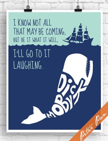 Moby Dick quote art by PeterPanPrints