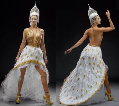 Damnit, damnit, damnit! The bird got out again! Hilarious wedding getup by StaysiLeeCouture whose work I have enjoyed before