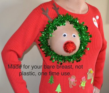 This will either help or hurt your career, but I promise the day after the holiday party, SOMETHING will happen. "NOT PLASTIC, NOT intened for breastfeeding" sweater by YourSassyGrandma