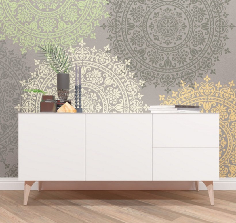 Wall Medallion stencils by Oleksandr Bovtenko