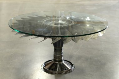 This remarkable table is made from reclaimed Boeing 727 parts! By AeroArtShop