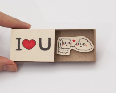 Oh, look! Another cute matchbook card! Wait, if that's toilet paper, then that other thing is . . . By shop3xu
